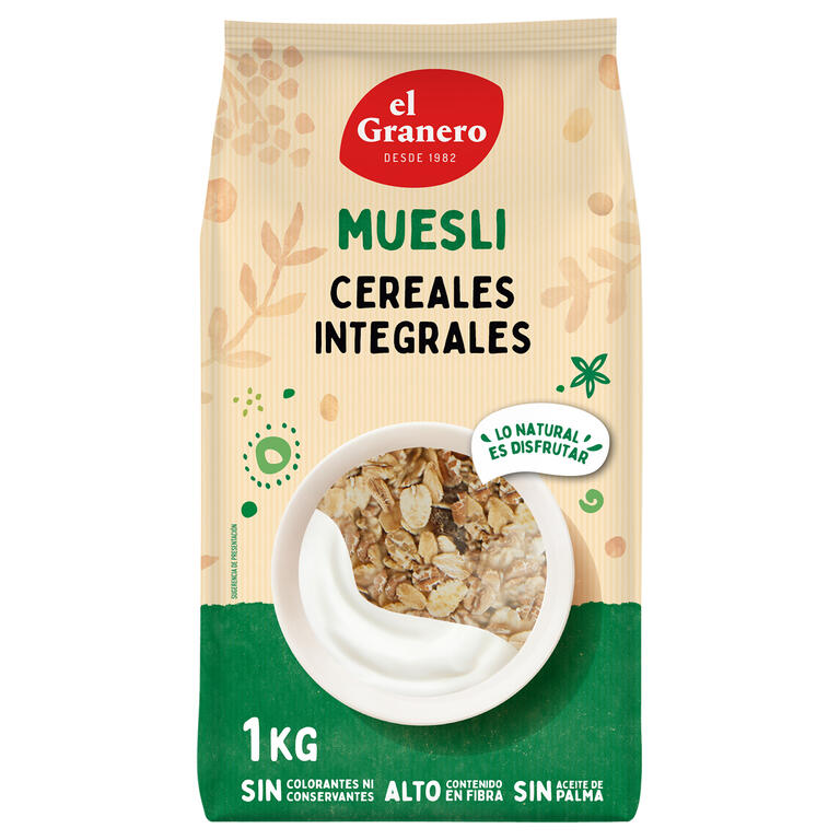 Muesli cereales integrales con frutas y almendra 1 Kg - El Granero