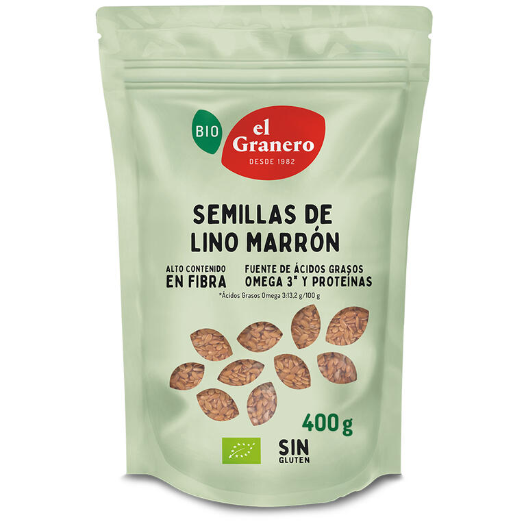 Semillas de Lino Marrón Bio, 400 g - El Granero
