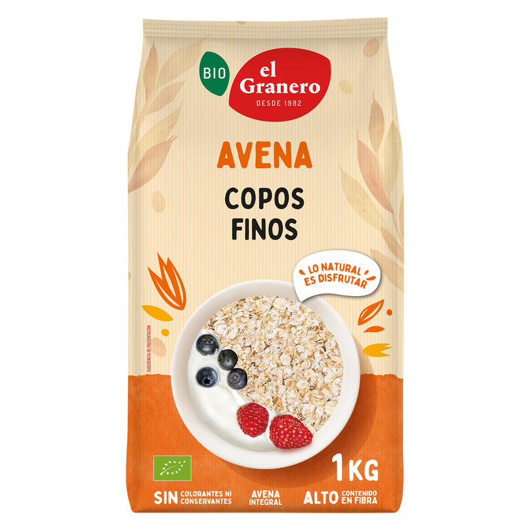 Copos Finos de Avena Integral Bio, 1 Kg - El Granero