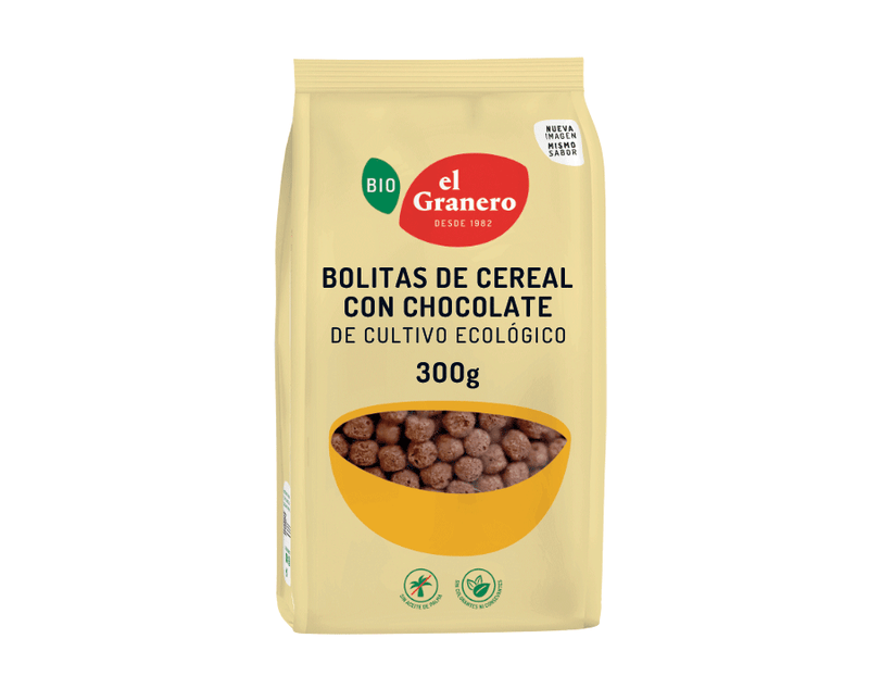 Bolitas de Cereales con Chocolate Bio, 300 g - El Granero