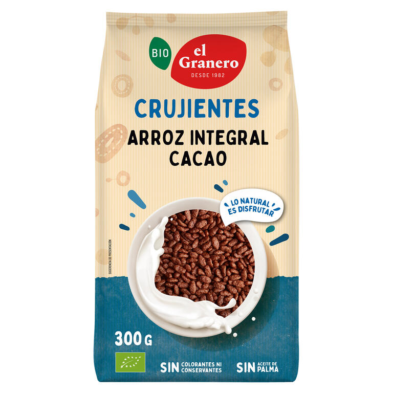 Arroz Integral Hinchado con Agave y Cacao Bio, 300 g - El Granero