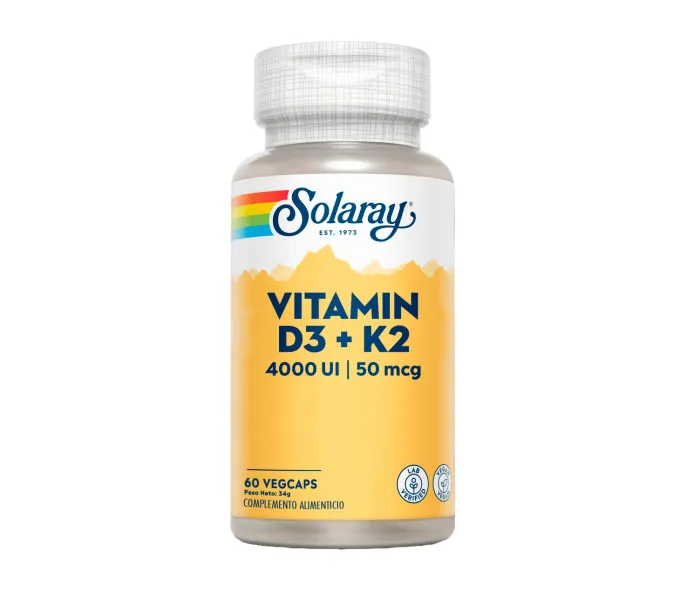 D3 & K2 (MK7) - 60 Vegcaps de Solaray