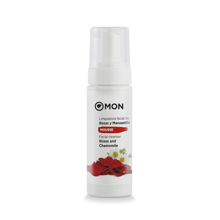 Mousse limpiador facial rosas y manzanilla 150 ml - limpieza suave piel sensible