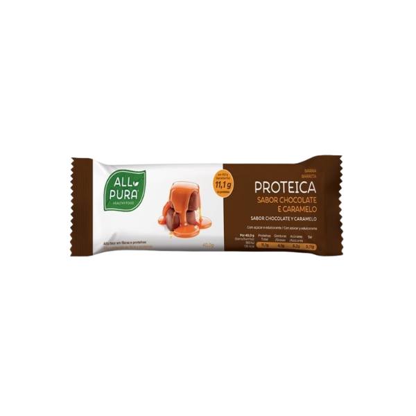 Barrita Proteica Chocolate y Caramelo de All Pura