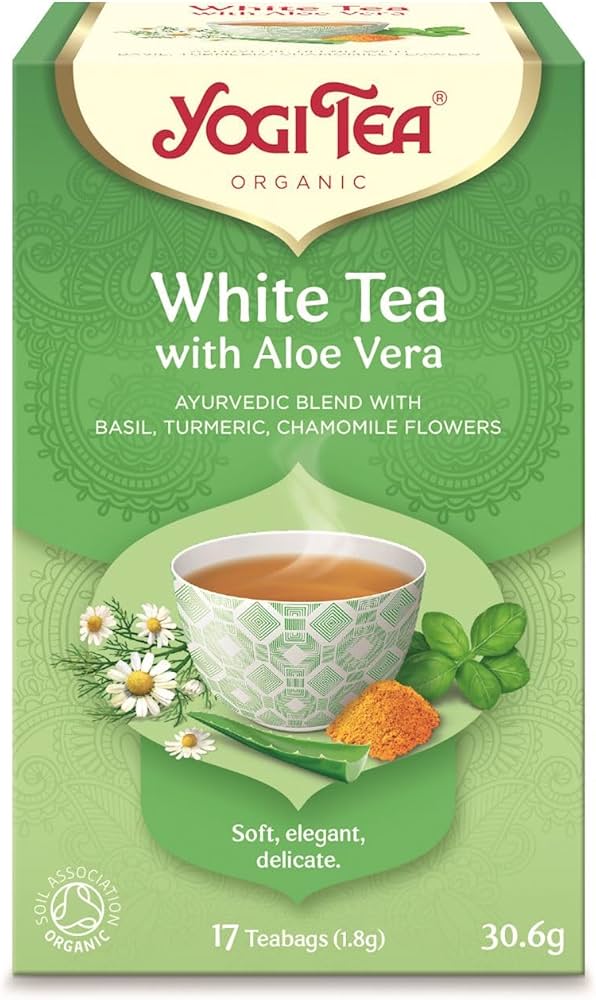 Amazon.com : YOGI TEA White Tea Aloe Vera Teabags, 17 CT : Grocery &  Gourmet Food