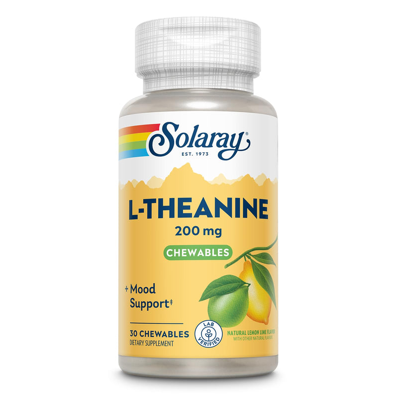 Amazon.com: SOLARAY L Theanine 200mg, Mood Support Supplement with Vitamin  B6 - Calming Support ...