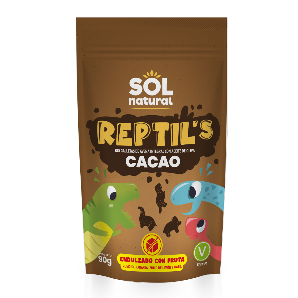 Reptils cacao galletas de avena y fruta bio Sol Natural
