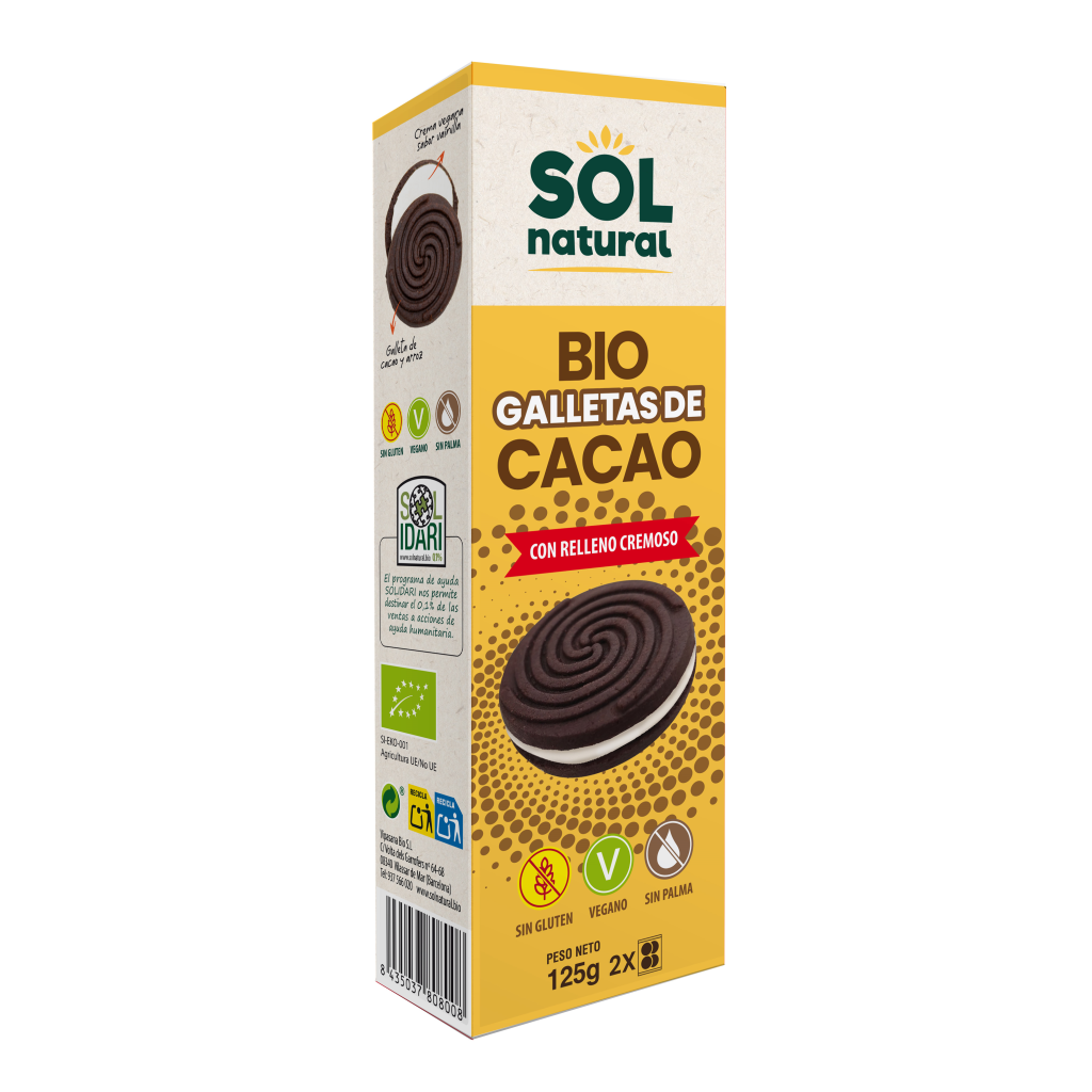 GALLETAS DE CACAO CON RELLENO CREMOSO BIO