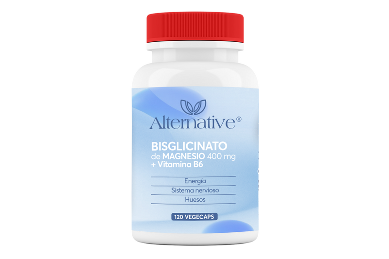 Bisglicinato de Magnesio 400 mg + Vitamina B6 (120 cápsulas)