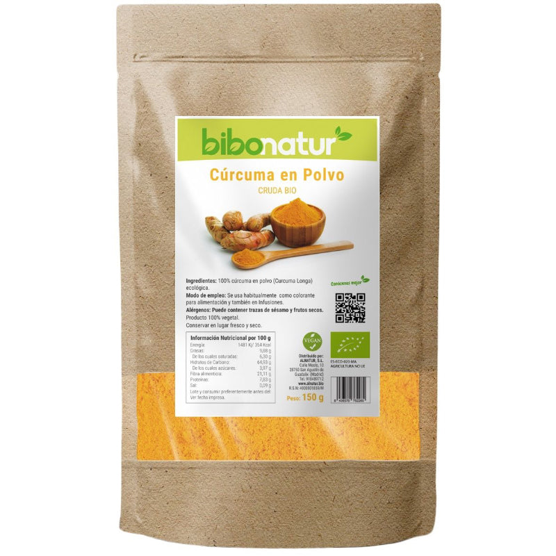 Cúrcuma en Polvo Cruda Bio · Bibonatur · 150 gramos – Herbolario Salud  Natural