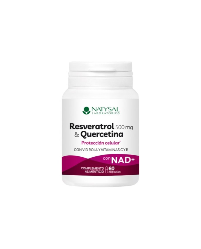 Resveratrol 500 mg & Quercetina con NAD+ 60 Cápsulas de Natysal