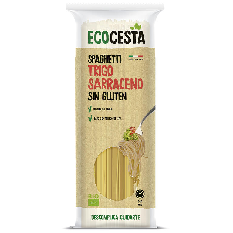 Espaguetis de trigo sarraceno sin gluten bio 500 g - pasta ecológica