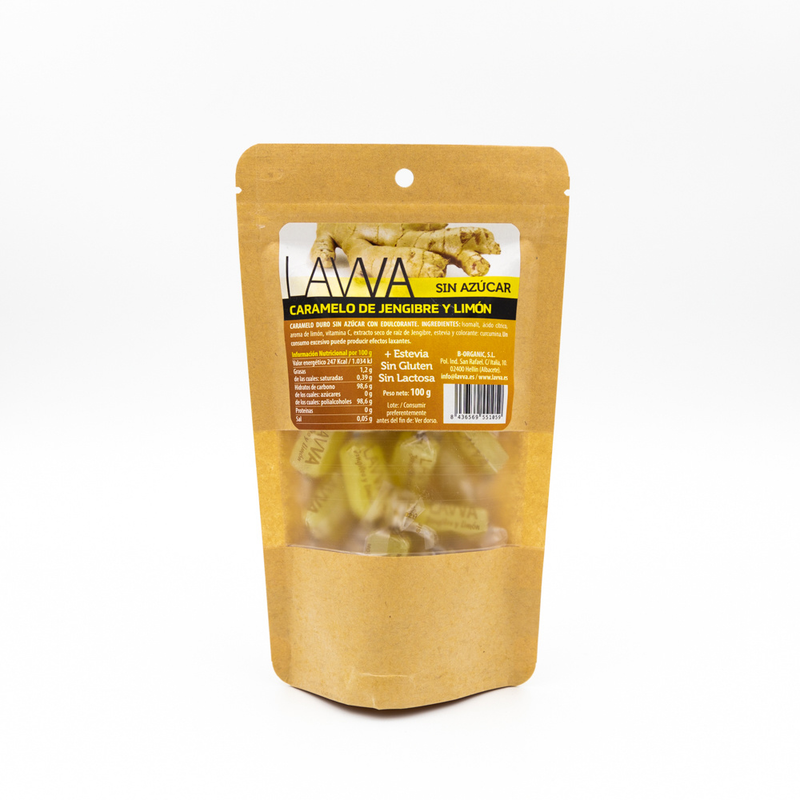 CARAMELOS JENGIBRE Y LIMON 100GR - LAVVA