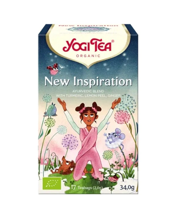 Yogi New Inspiration 17 filtros, infusión ecológica con cúrcuma, jengibre y limón
