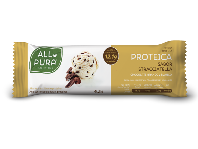 Dieta Pura | ALLPURA BARRA PROTEICA CHOCOLATE BRANCO | STRACCIATELLA 40g