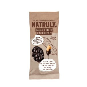 Natruly - Cacahuetes Recubiertos de Chocolate Negro (50gr) | Diabetika
