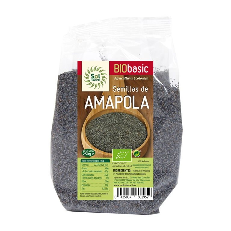 Organic poppy seeds 250g Sol Natural of NATURA ESSENCE | mentta.com